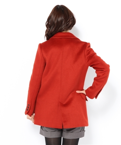 Ray BEAMS（レイビームス）の「Ray BEAMS / 4ボタン ダブルテーラードコート（その他アウター・レディース・ブラック/レッド・0/1）」の4枚目の写真