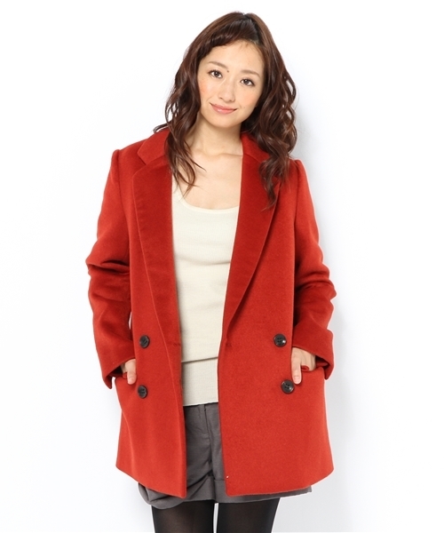 Ray BEAMS（レイビームス）の「Ray BEAMS / 4ボタン ダブルテーラードコート（その他アウター・レディース・ブラック/レッド・0/1）」の5枚目の写真