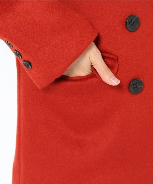Ray BEAMS（レイビームス）の「Ray BEAMS / 4ボタン ダブルテーラードコート（その他アウター・レディース・ブラック/レッド・0/1）」の8枚目の写真