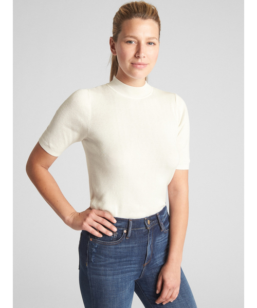 GAP(ギャップ)の「半袖プルオーバー モックネックセーター GAP(ギャップ)の「半袖プルオーバー モックネックセーター