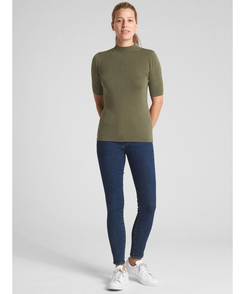 GAP(ギャップ)の「半袖プルオーバー モックネックセーター GAP(ギャップ)の「半袖プルオーバー モックネックセーター