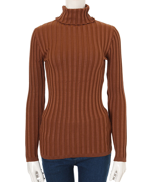 fifth（フィフス）の「タートルリブニット（ニット/セーター・レディース・ブラック/カーキ/キャメル/ネイビー・MEDIUM）」の4枚目の写真