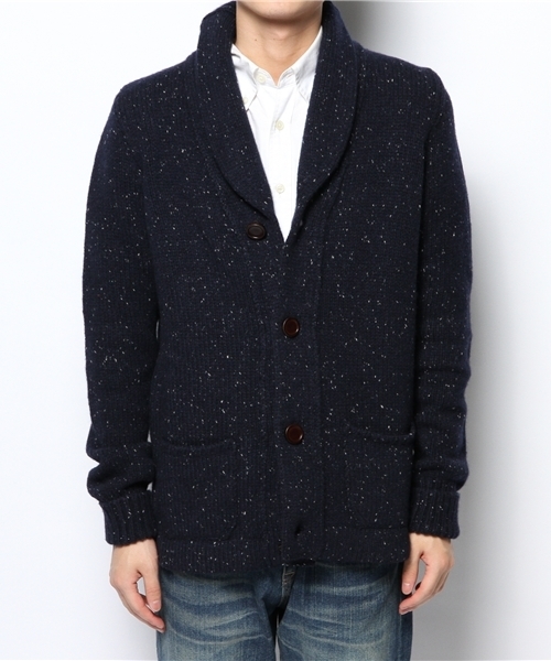 BRILLA per il gusto(ブリッラペルイルグースト)の「□RC / ショールカーディガン(ニット/セーター・メンズ・オフホワイト/インディゴブルー・44/46/48/50)」の1枚目の写真