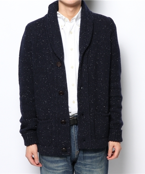 BRILLA per il gusto(ブリッラペルイルグースト)の「□RC / ショールカーディガン(ニット/セーター・メンズ・オフホワイト/インディゴブルー・44/46/48/50)」の5枚目の写真