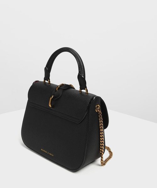 CHARLES & KEITH(チャールズ & キース)の「ブレードリボン トップハンドルバッグ / Braided Ribbon Top Handle Bag(ハンドバッグ・レディース・ブラック/ライトピンク/プラム・M)」の15枚目の写真