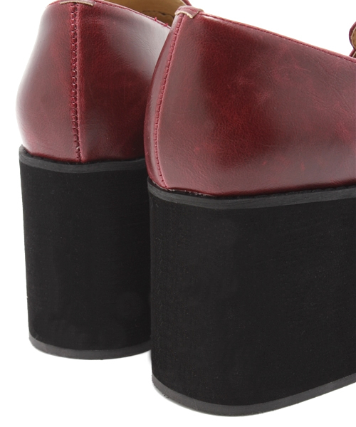 WEGO（ウィゴー）の「WEGO/フェイクレザー厚底ローファー（ドレスシューズ・レディース・ホワイト/ブラック/ワイン・24.5/23.5）」の11枚目の写真