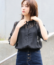 Heather | シフォンヨウリュウハイネックブラウス　834076(シャツ/ブラウス)