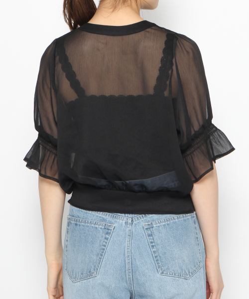 Heather（ヘザー）の「シフォンヨウリュウハイネックブラウス　834076（シャツ/ブラウス・レディース・ベージュ/ホワイト/ブラック・FREE）」の4枚目の写真