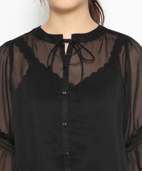 Heather（ヘザー）の「シフォンヨウリュウハイネックブラウス　834076（シャツ/ブラウス・レディース・ベージュ/ホワイト/ブラック・FREE）」の12枚目の写真