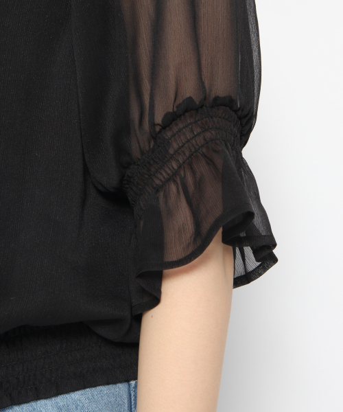 Heather（ヘザー）の「シフォンヨウリュウハイネックブラウス　834076（シャツ/ブラウス・レディース・ベージュ/ホワイト/ブラック・FREE）」の6枚目の写真