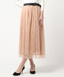 STYLEBLOCK | オーバーチュールレーステープベルトロング丈フレアプリーツスカート(スカート)