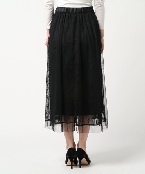 STYLEBLOCK(スタイルブロック)の「オーバーチュールレーステープベルトロング丈フレアプリーツスカート(スカート・レディース・ホワイト/ブラック/ピンク/イエロー/ラベンダー・M)」の6枚目の写真