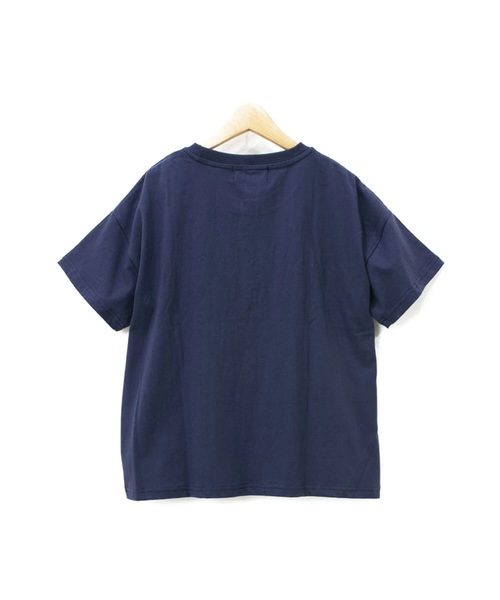CUBE SUGAR(キューブシュガー)の「CUBE SUGAR/キューブシュガー 天竺刺しゅうクルー(Tシャツ/カットソー・レディース・ホワイト/ネイビー・FREE)」の10枚目の写真