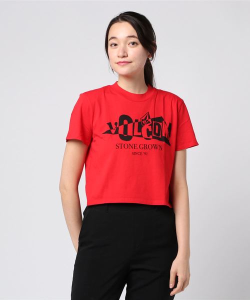 VOLCOM(ボルコム)の「半袖Tシャツ VOLCOM Stone Grown B3511908(Tシャツ/カットソー・レディース・ホワイト/グレー/レッド・S)」の1枚目の写真