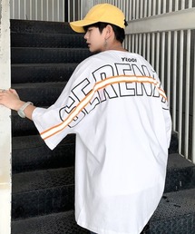 【neos -addictive design-】リフレクターライン バック ビッグロゴプリント ドルマンT