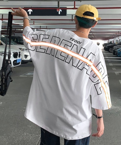 neos（ネオス）の「【neos -addictive design-】リフレクターライン バック ビッグロゴプリント ドルマンT（Tシャツ/カットソー・メンズ・ホワイト/ブラック/パープル/ブルー・MEDIUM/LARGE/X-LARGE）」の10枚目の写真