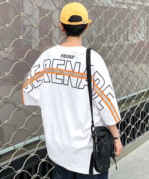 neos（ネオス）の「【neos -addictive design-】リフレクターライン バック ビッグロゴプリント ドルマンT（Tシャツ/カットソー・メンズ・ホワイト/ブラック/パープル/ブルー・MEDIUM/LARGE/X-LARGE）」の6枚目の写真