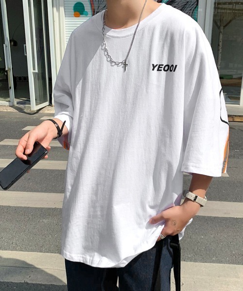 neos（ネオス）の「【neos -addictive design-】リフレクターライン バック ビッグロゴプリント ドルマンT（Tシャツ/カットソー・メンズ・ホワイト/ブラック/パープル/ブルー・MEDIUM/LARGE/X-LARGE）」の5枚目の写真