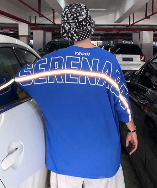 neos（ネオス）の「【neos -addictive design-】リフレクターライン バック ビッグロゴプリント ドルマンT（Tシャツ/カットソー・メンズ・ホワイト/ブラック/パープル/ブルー・MEDIUM/LARGE/X-LARGE）」の20枚目の写真