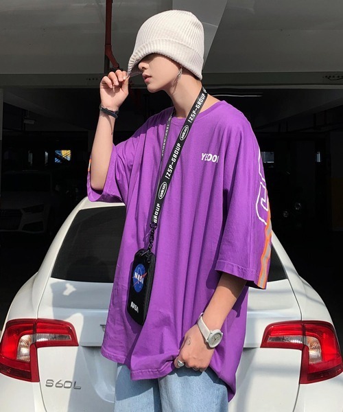 neos（ネオス）の「【neos -addictive design-】リフレクターライン バック ビッグロゴプリント ドルマンT（Tシャツ/カットソー・メンズ・ホワイト/ブラック/パープル/ブルー・MEDIUM/LARGE/X-LARGE）」の17枚目の写真