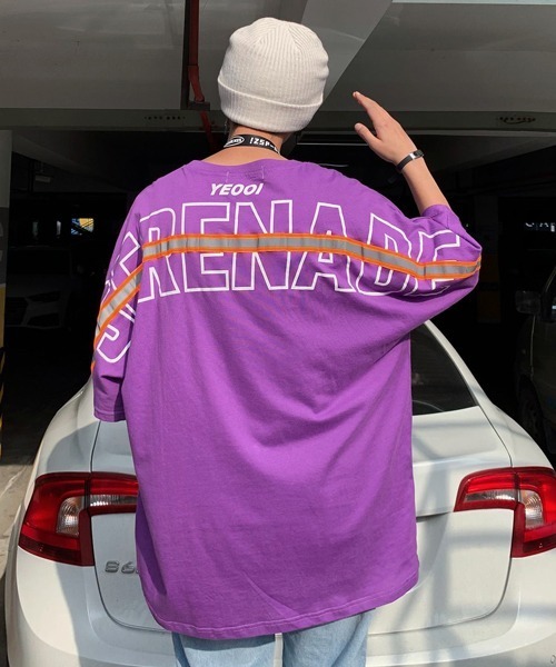 neos（ネオス）の「【neos -addictive design-】リフレクターライン バック ビッグロゴプリント ドルマンT（Tシャツ/カットソー・メンズ・ホワイト/ブラック/パープル/ブルー・MEDIUM/LARGE/X-LARGE）」の15枚目の写真