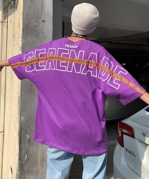 neos（ネオス）の「【neos -addictive design-】リフレクターライン バック ビッグロゴプリント ドルマンT（Tシャツ/カットソー・メンズ・ホワイト/ブラック/パープル/ブルー・MEDIUM/LARGE/X-LARGE）」の13枚目の写真