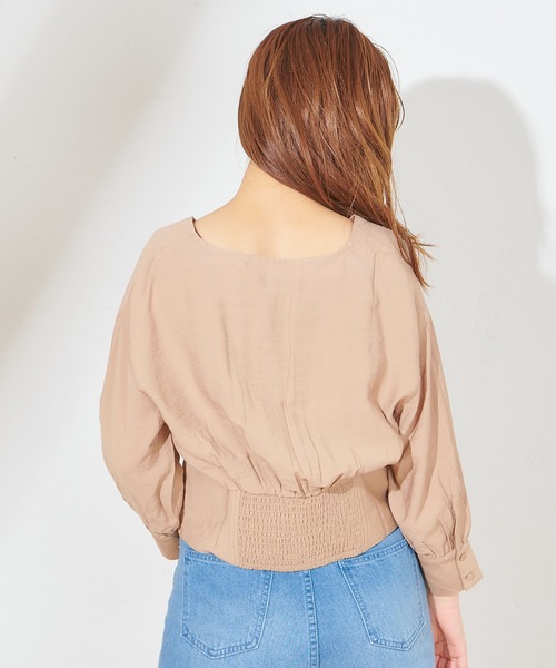 natural couture(ナチュラルクチュール)の「羽織りにもなるショートブラウス(シャツ/ブラウス・レディース・ブラック/ベージュ/ライトベージュ/ミント・FREE)」の16枚目の写真