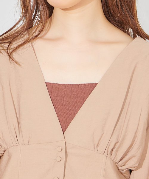 natural couture(ナチュラルクチュール)の「羽織りにもなるショートブラウス(シャツ/ブラウス・レディース・ブラック/ベージュ/ライトベージュ/ミント・FREE)」の18枚目の写真