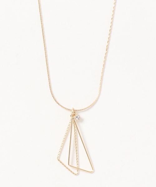 AMERICAN HOLIC(アメリカンホリック)の「ダブルトライアングルトップネックレス(ネックレス・レディース・シルバー/ゴールド・FREE)」の2枚目の写真