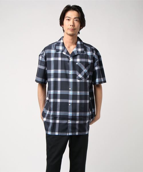 8(eight)(エイト)の「チェック 半袖シャツ ビッグシルエット(シャツ/ブラウス・メンズ・ブラック/ベージュ/ネイビー/グレー/キャメル・MEDIUM/LARGE)」の12枚目の写真