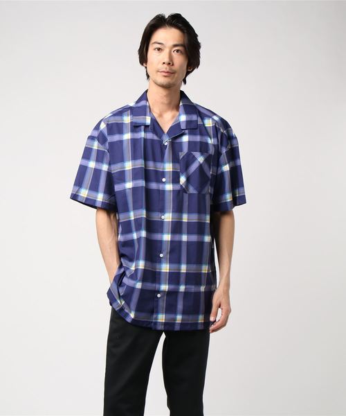 8(eight)(エイト)の「チェック 半袖シャツ ビッグシルエット(シャツ/ブラウス・メンズ・ブラック/ベージュ/ネイビー/グレー/キャメル・MEDIUM/LARGE)」の10枚目の写真