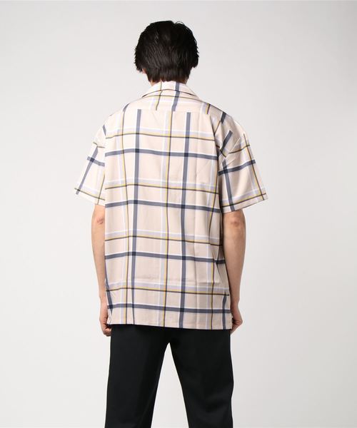 8(eight)(エイト)の「チェック 半袖シャツ ビッグシルエット(シャツ/ブラウス・メンズ・ブラック/ベージュ/ネイビー/グレー/キャメル・MEDIUM/LARGE)」の8枚目の写真