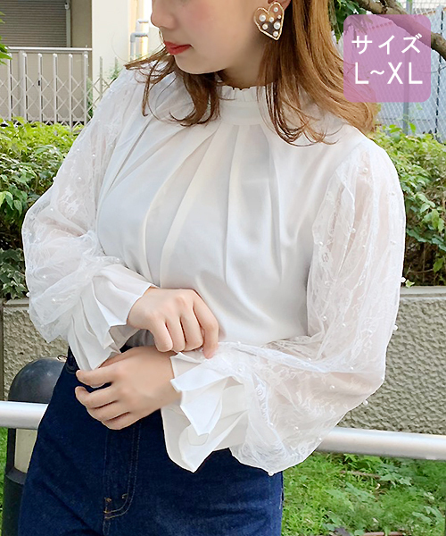 apres jour(アプレジュール)の「【大きいサイズ】パールレースハイネックブラウス【ZOZOTOWN限定アイテム】(シャツ/ブラウス・レディース・ブラック/オフホワイト/モカ・X-LARGE)」の14枚目の写真