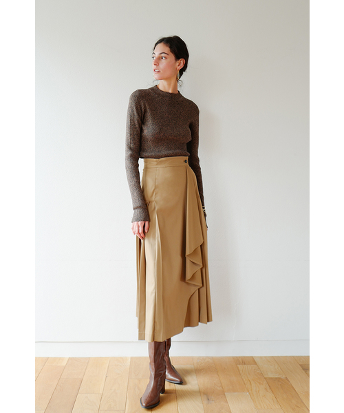 CLANE（クラネ）の「ASSYMETRY FRILL PLEAT WRAP SKIRT（スカート