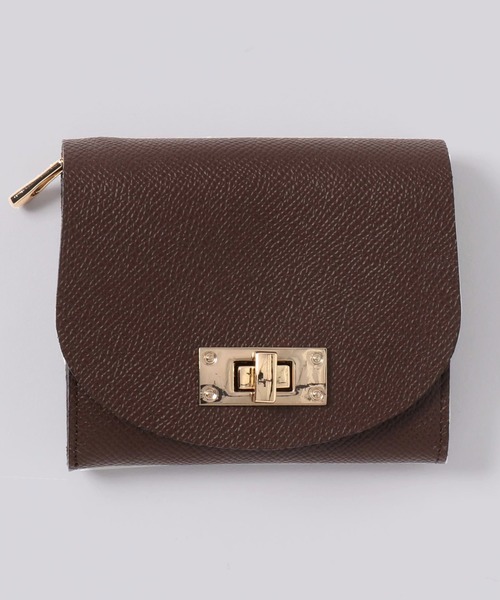 florist（フローリスト）の「牛革ラウンドフラップ二つ折り財布（財布・レディース・ブラック/ブラウン/グレー/レッド/ブルー/キャメル/グレイッシュベージュ/グリーン・FREE）」の4枚目の写真