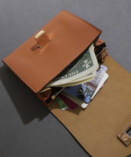 florist（フローリスト）の「牛革ラウンドフラップ二つ折り財布（財布・レディース・ブラック/ブラウン/グレー/レッド/ブルー/キャメル/グレイッシュベージュ/グリーン・FREE）」の13枚目の写真