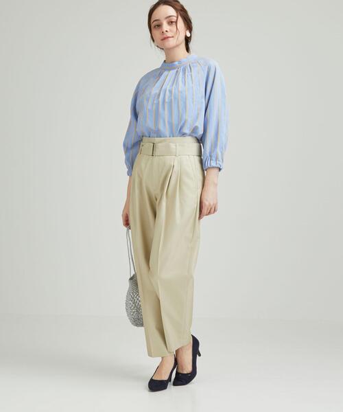 green label relaxing（グリーンレーベルリラクシング）の「◆FM ギャバ バレル パンツ（その他パンツ・レディース・ナチュラル/ライトブルー/ライラック・38/40/34/36）」の12枚目の写真