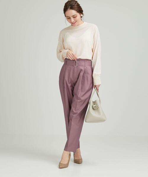 green label relaxing（グリーンレーベルリラクシング）の「◆FM ギャバ バレル パンツ（その他パンツ・レディース・ナチュラル/ライトブルー/ライラック・38/40/34/36）」の11枚目の写真