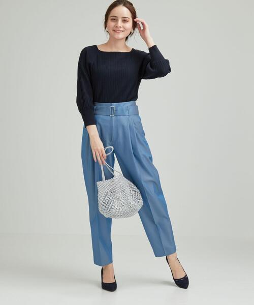 green label relaxing（グリーンレーベルリラクシング）の「◆FM ギャバ バレル パンツ（その他パンツ・レディース・ナチュラル/ライトブルー/ライラック・38/40/34/36）」の10枚目の写真