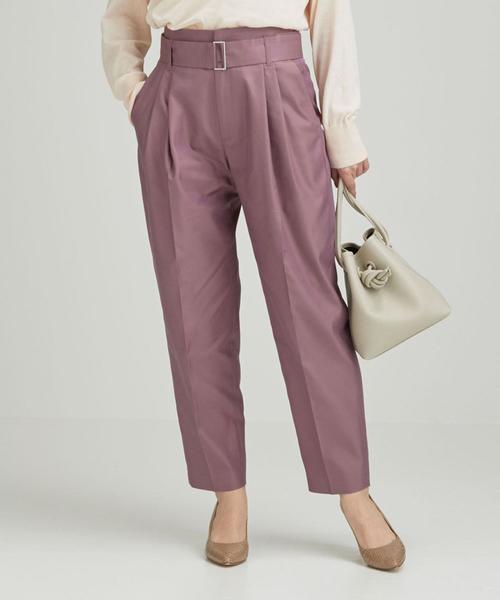 green label relaxing（グリーンレーベルリラクシング）の「◆FM ギャバ バレル パンツ（その他パンツ・レディース・ナチュラル/ライトブルー/ライラック・38/40/34/36）」の9枚目の写真