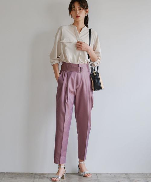 green label relaxing（グリーンレーベルリラクシング）の「◆FM ギャバ バレル パンツ（その他パンツ・レディース・ナチュラル/ライトブルー/ライラック・38/40/34/36）」の8枚目の写真