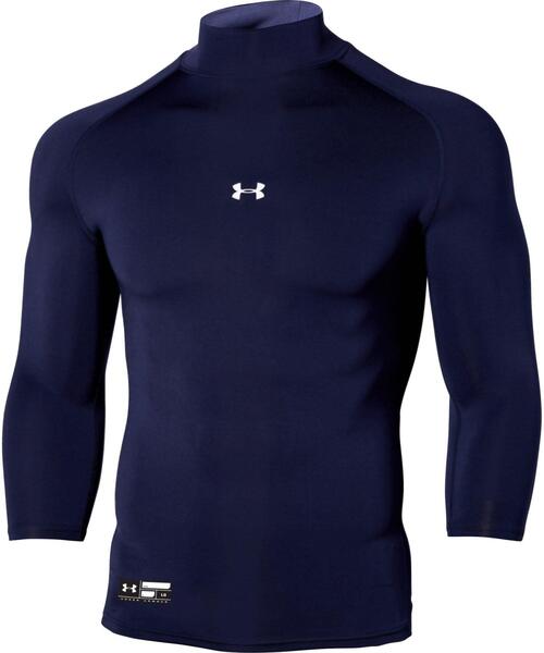 UNDER ARMOUR(アンダーアーマー)の「UAヒートギアアーマー コンプレッション 3/4モックネック シャツ(ベースボール/メンズ)(Tシャツ/カットソー・メンズ・ネイビー/ブラック/ダークネイビー・MD/XL/LG/SM/XXL/3XL)」の3枚目の写真
