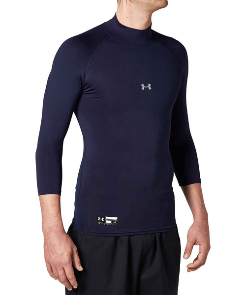 UNDER ARMOUR(アンダーアーマー)の「UAヒートギアアーマー コンプレッション 3/4モックネック シャツ(ベースボール/メンズ)(Tシャツ/カットソー・メンズ・ネイビー/ブラック/ダークネイビー・MD/XL/LG/SM/XXL/3XL)」の6枚目の写真