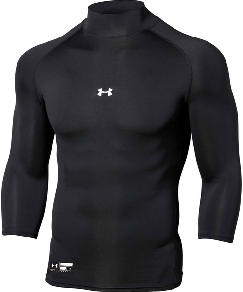 UNDER ARMOUR(アンダーアーマー)の「UAヒートギアアーマー コンプレッション 3/4モックネック シャツ(ベースボール/メンズ)(Tシャツ/カットソー・メンズ・ネイビー/ブラック/ダークネイビー・MD/XL/LG/SM/XXL/3XL)」の4枚目の写真