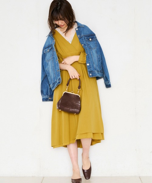 natural couture(ナチュラルクチュール)の「レディカシュクールワンピース(ワンピース・レディース・ベージュ/ネイビー/イエロー/ピンク/その他1/その他2・FREE)」の4枚目の写真
