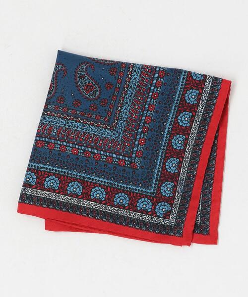 green label relaxing（グリーンレーベルリラクシング）の「アート ペイズリー ポケット チーフ（バンダナ/スカーフ・メンズ・ターコイズブルー/ネイビー・FREE）」の2枚目の写真