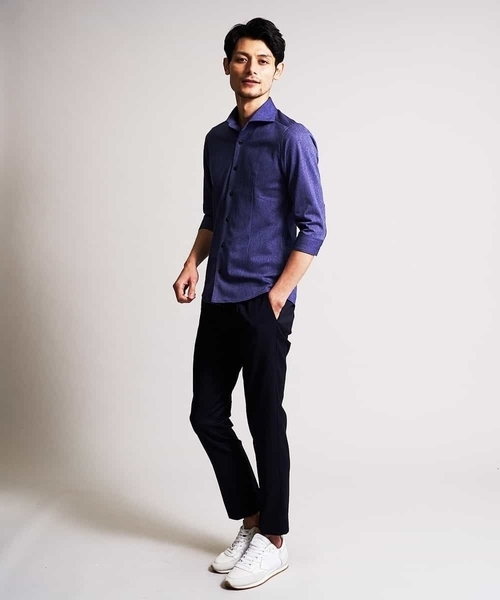 MICHEL KLEIN HOMME (ミッシェルクランオム)の「シャツ(ロジェ)(シャツ/ブラウス・メンズ・ライトパープル/ダークネイビー/ベージュ/ライトブルー・46/48/51/52)」の5枚目の写真