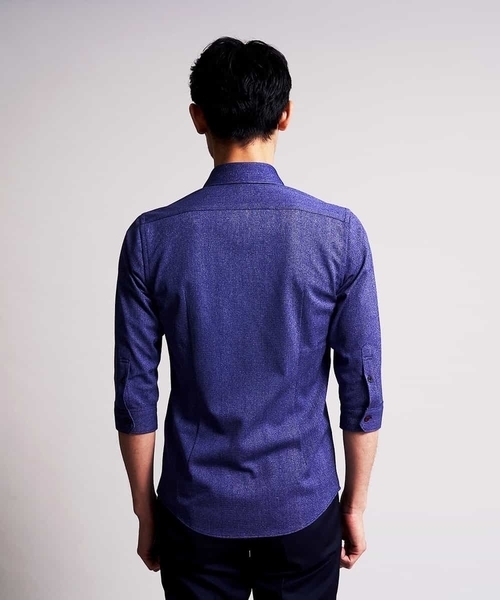 MICHEL KLEIN HOMME (ミッシェルクランオム)の「シャツ(ロジェ)(シャツ/ブラウス・メンズ・ライトパープル/ダークネイビー/ベージュ/ライトブルー・46/48/51/52)」の7枚目の写真