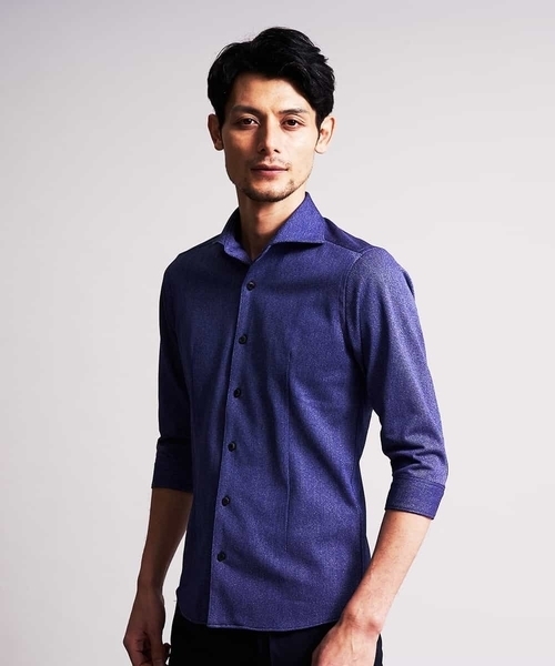 MICHEL KLEIN HOMME (ミッシェルクランオム)の「シャツ(ロジェ)(シャツ/ブラウス・メンズ・ライトパープル/ダークネイビー/ベージュ/ライトブルー・46/48/51/52)」の8枚目の写真