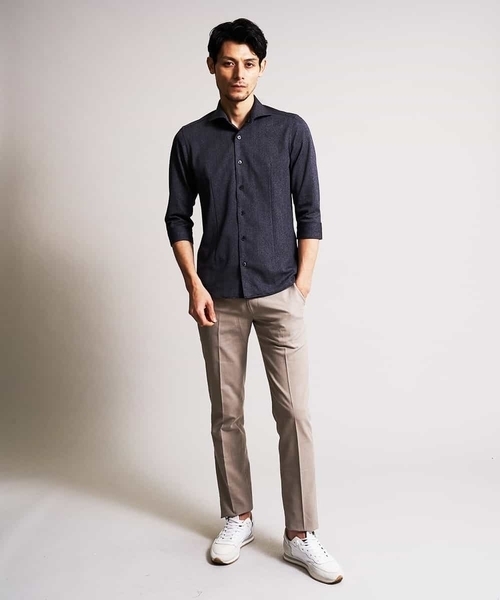 MICHEL KLEIN HOMME (ミッシェルクランオム)の「シャツ(ロジェ)(シャツ/ブラウス・メンズ・ライトパープル/ダークネイビー/ベージュ/ライトブルー・46/48/51/52)」の14枚目の写真